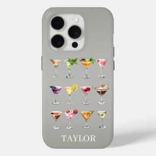 Martini Madness Monogrammed iPhone 15 Pro Case