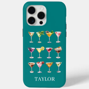 Martini Madness Monogrammed iPhone 15 Pro Max Case