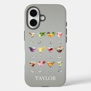 Martini Madness Monogrammed iPhone 16 Case