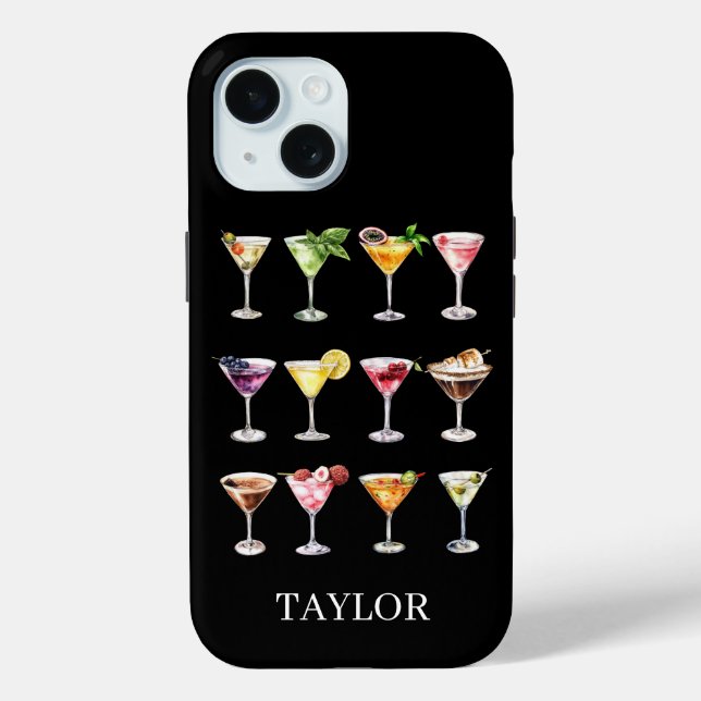 Martini Madness Monogrammed Case-Mate iPhone Case (Back)
