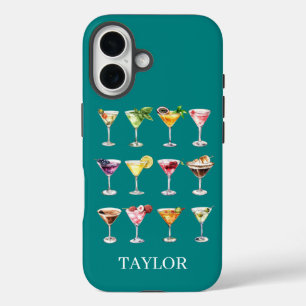Martini Madness Monogrammed iPhone 16 Case