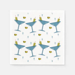 Martini Madness Retro Mid-Century Cocktail Napkins