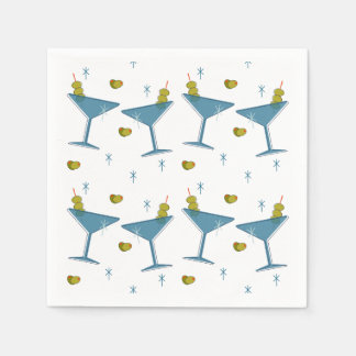 Martini Madness Retro Mid-Century Cocktail Napkins