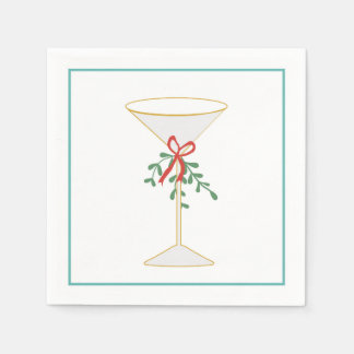 Martini & Mistletoe Cocktail Napkin