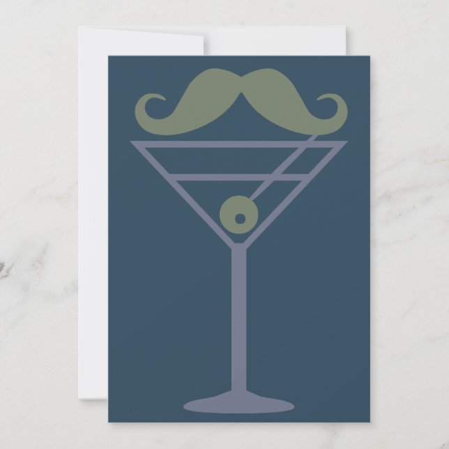 Martini Moustache custom invitation (Front)