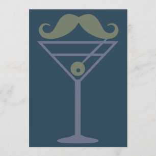 Martini Moustache custom invitation
