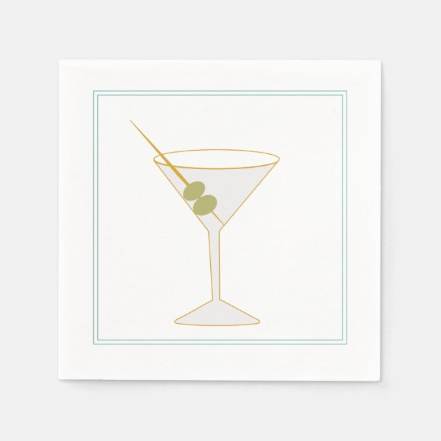 Martini & Olive Cocktail Napkin (Front)