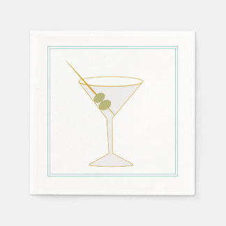 Martini & Olive Cocktail Napkin