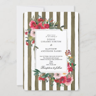 Martini Olive Green Wedding Invitation