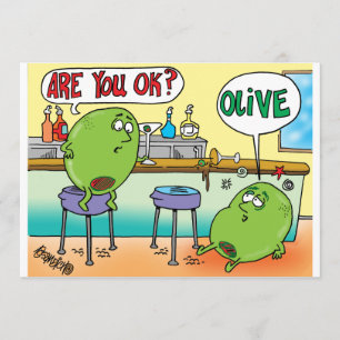 MARTINI OLIVES IN A BAR Party Invitations