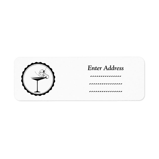 Martini Party Custom address label Sticker (Front)