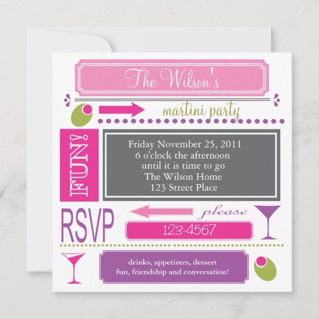 Martini Party Invitation (Front)