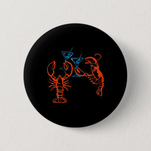 Martini Red Lobster Italian Food Aesthetic Summer 6 Cm Round Badge