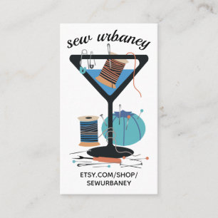 Martini seamstress sewing notions business card