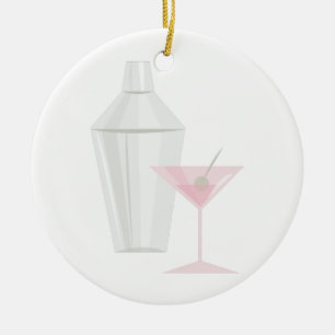 Martini Shaker Ceramic Tree Decoration