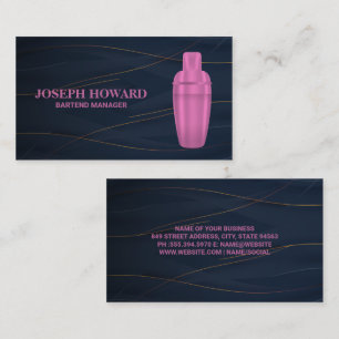 Martini Shaker Logo Abstract Background Business Card