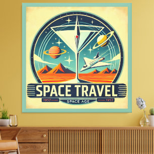 Martini Space Travel 1957 New Worlds Logo Canvas Print