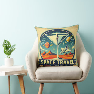 Martini Space Travel 1957 New Worlds Logo Cushion