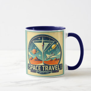 Martini Space Travel 1957 New Worlds Logo Mug