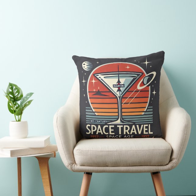 Martini Space Travel 1957 Space Age Logo  Cushion (Chair)