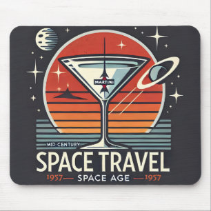 Martini Space Travel 1957 Space Age Logo Mouse Mat