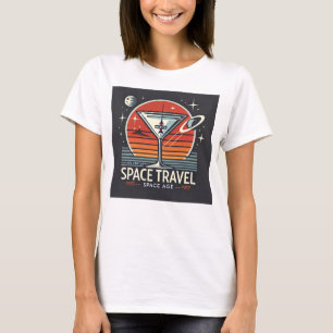 Martini Space Travel 1957 Space Age Logo T-Shirt