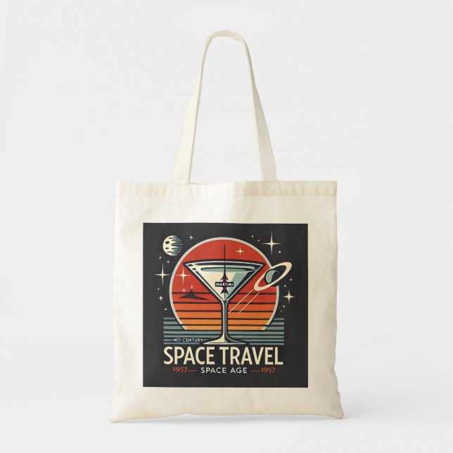 Martini Space Travel 1957 Space Age Logo  Tote Bag (Front)