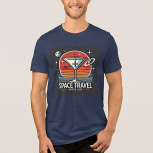 Martini Space Travel 1957 Space Age Logo Tri-Blend Shirt