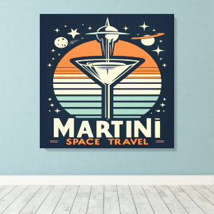 Martini Space Travel Lift Off Logo Canvas Print