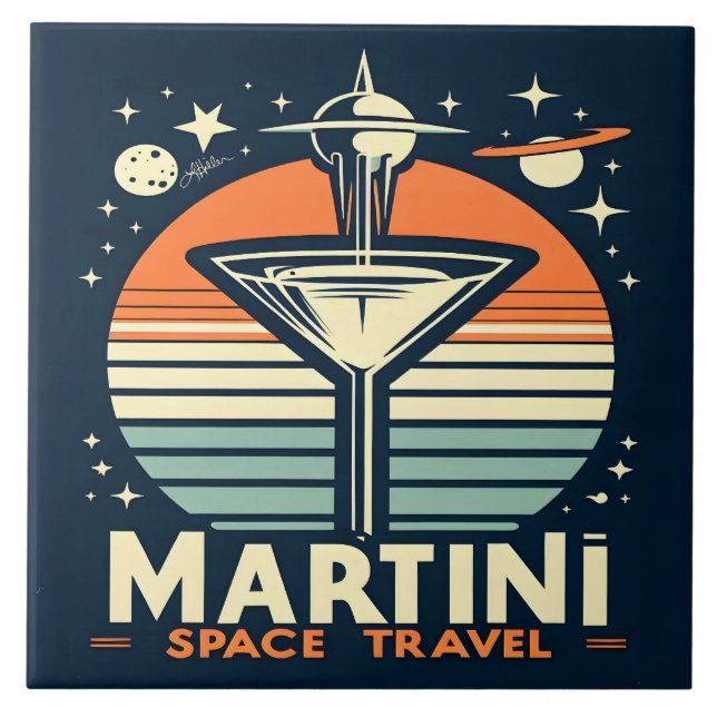 Martini Space Travel Lift Off Logo Tile (Front)