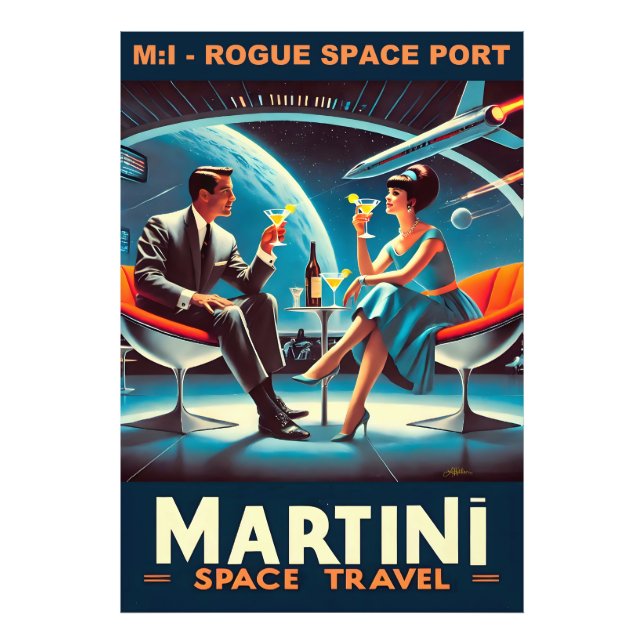 Martini Space Travel Poster Rogue Space Port (Front)