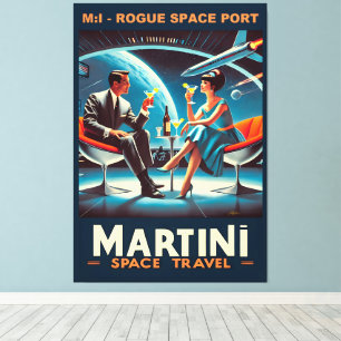 Martini Space Travel Poster Rogue Space Port Canvas Print