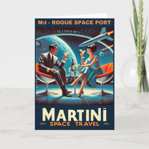 Martini Space Travel Poster Rogue Space Port Card