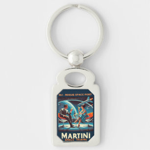 Martini Space Travel Poster Rogue Space Port Key Ring