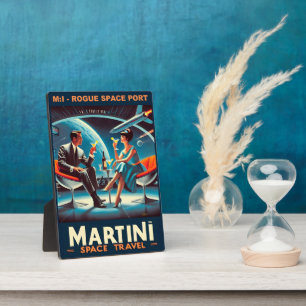 Martini Space Travel Poster Rogue Space Port Plaque