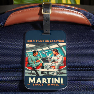 Martini Space Travel Poster Sci-Fi Films In Space Luggage Tag