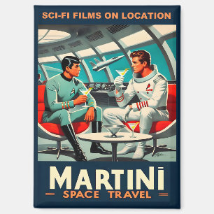 Martini Space Travel Poster Sci-Fi Films In Space Magnet