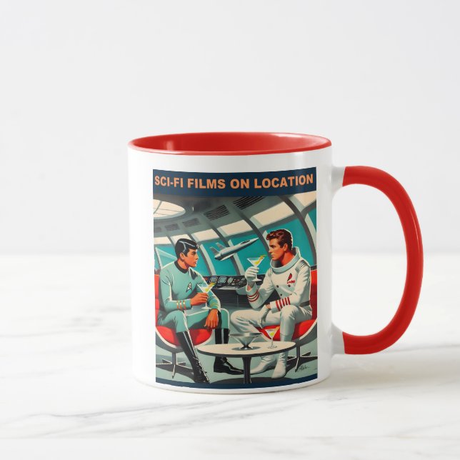 Martini Space Travel Poster Sci-Fi Films In Space Mug (Right)