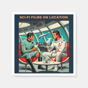 Martini Space Travel Poster Sci-Fi Films In Space Napkin