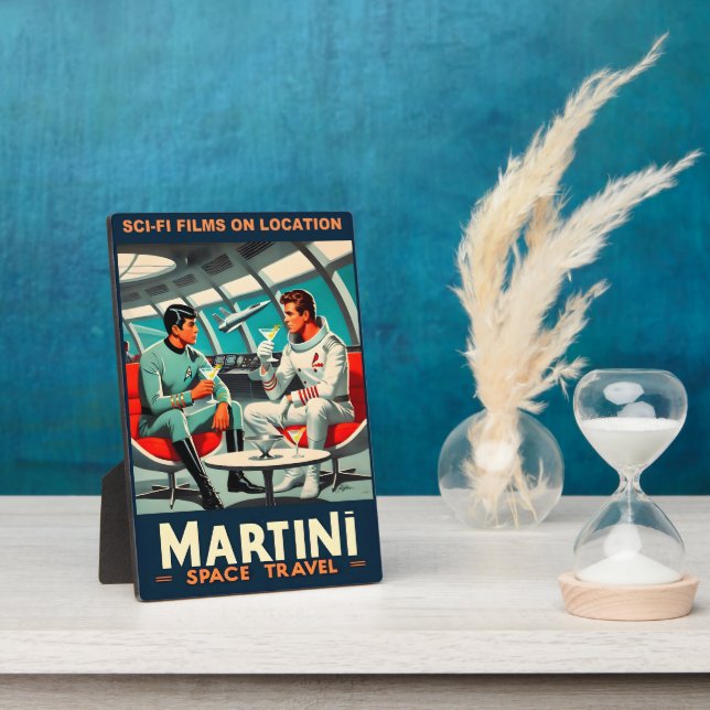 Martini Space Travel Poster Sci-Fi Films In Space Plaque (Side)