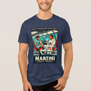 Martini Space Travel Poster Sci-Fi Films In Space Tri-Blend Shirt
