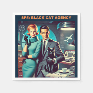 Martini Space Travel Poster SP5: Black Cat Agency Napkin