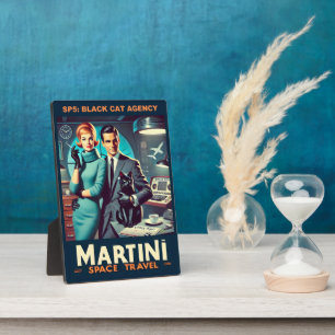 Martini Space Travel Poster SP5: Black Cat Agency Plaque