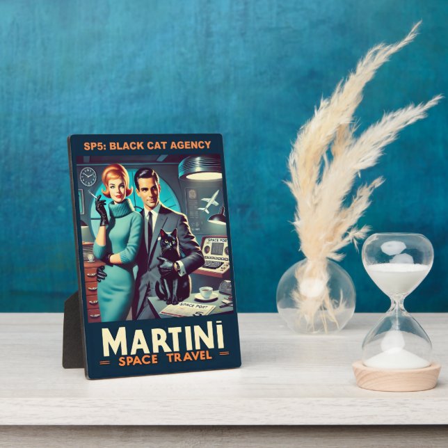 Martini Space Travel Poster SP5: Black Cat Agency Plaque (Side)