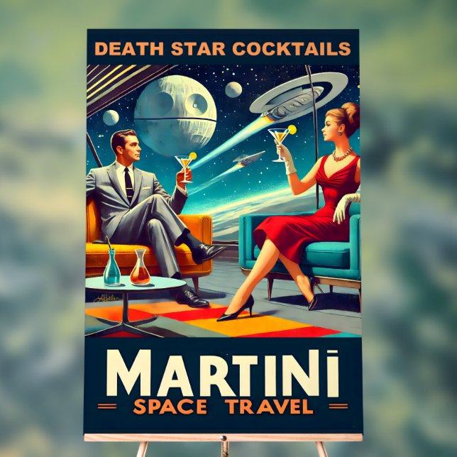 Martini Space Travel Posters Death Star Cocktails (Neutral)
