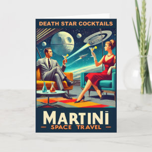 Martini Space Travel Posters Death Star Cocktails Card
