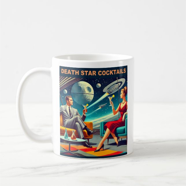 Martini Space Travel Posters Death Star Cocktails Coffee Mug (Left)