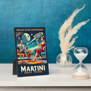 Martini Space Travel Posters Death Star Cocktails Plaque
