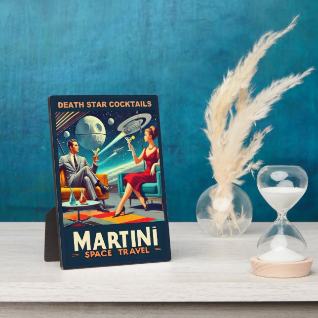 Martini Space Travel Posters Death Star Cocktails Plaque (Side)
