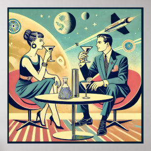 Martini Space Travel Posters Flight Crew